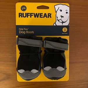 Ruffwear Grip Trex Dog Boot Pair 2 Shoes Obsidian Black & Gray 2.0 inch 51 mm